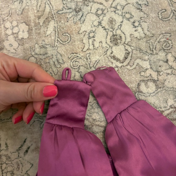 Lulus Renlee Purple Halter Pleated Mini Dress Size XXS Wedding Guest Sexy Satin - Picture 9 of 11